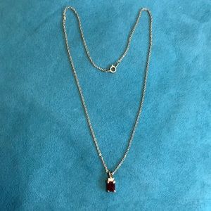 Goldtone Faux Garnet Necklace